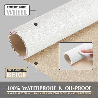 Desk Pad , Waterproof Leather Mouse Mat Forkeyboard and Mouse, Desktop Protector for Office and Home (White, 31.5" X 15.7")